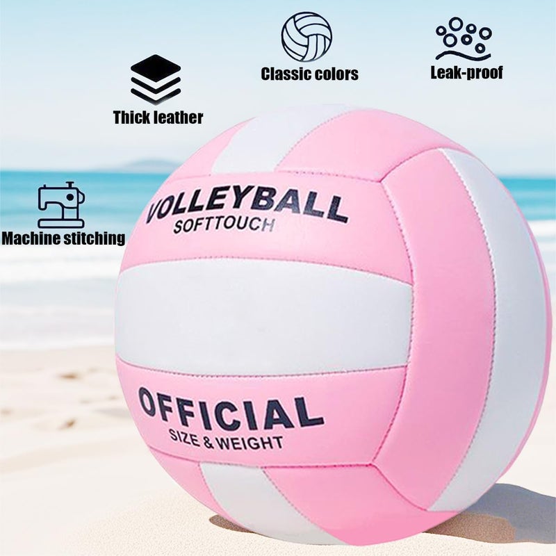 ZLY Volleyball,Official Size 5 Volleyballs for Indoor Outdoor,Soft Touch Volleyballs for Beach Play Pool Training Game with Ball Pump - Image 3